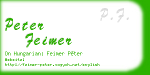 peter feimer business card